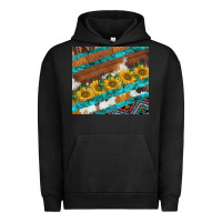 Pigment Black western aztec sunflowers turquoise cowhide Urban Hoodie - BarkalooDesign
