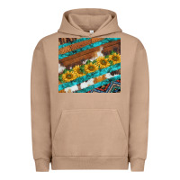 Pigment Burro western aztec sunflowers turquoise cowhide Urban Hoodie - BarkalooDesign