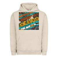 Pigment French Oak western aztec sunflowers turquoise cowhide Urban Hoodie - BarkalooDesign