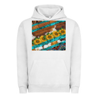 Pigment Lunar Rock western aztec sunflowers turquoise cowhide Urban Hoodie - BarkalooDesign