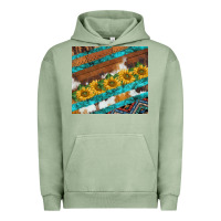 Pigment Oil Green western aztec sunflowers turquoise cowhide Urban Hoodie - BarkalooDesign