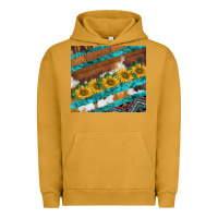 Pigment Peanut Butter western aztec sunflowers turquoise cowhide Urban Hoodie - BarkalooDesign