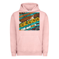Pigment Salmon western aztec sunflowers turquoise cowhide Urban Hoodie - BarkalooDesign