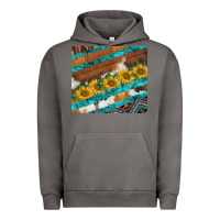 Pigment Tornado western aztec sunflowers turquoise cowhide Urban Hoodie - BarkalooDesign