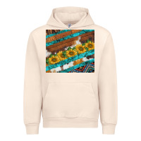 Sandshell western aztec sunflowers turquoise cowhide Urban Hoodie - BarkalooDesign