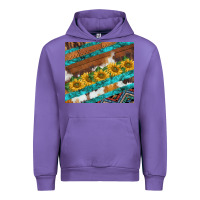 Tulip western aztec sunflowers turquoise cowhide Urban Hoodie - BarkalooDesign
