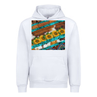 White western aztec sunflowers turquoise cowhide Urban Hoodie - BarkalooDesign