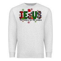Oatmeal Heather jesus the season for the season Premium Sweatshirt - CowhideDigitalArt