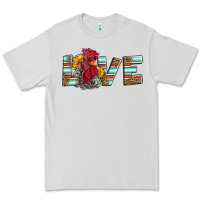 Dove Grey love rooster head Premium Tee - LillyAllenDesigns