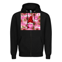 Black valentines day gnomes Zipper Hoodie - RanaPortraitStore