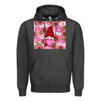 Charcoal Heather valentines day gnomes Zipper Hoodie - RanaPortraitStore