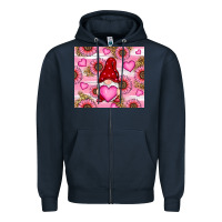 Navy valentines day gnomes Zipper Hoodie - RanaPortraitStore