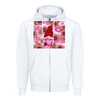 White valentines day gnomes Zipper Hoodie - RanaPortraitStore
