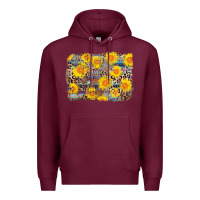 Burgundy aztec sunflower leopard background Premium Hoodie - AdoDesignShop