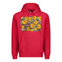 Cardinal aztec sunflower leopard background Premium Hoodie - AdoDesignShop