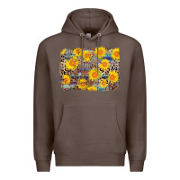 Coffee aztec sunflower leopard background Premium Hoodie - AdoDesignShop