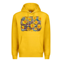 Lemon aztec sunflower leopard background Premium Hoodie - AdoDesignShop