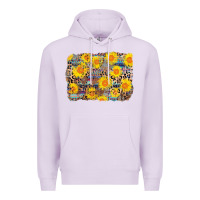 Lilac aztec sunflower leopard background Premium Hoodie - AdoDesignShop