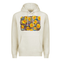 Oatmeal Heather aztec sunflower leopard background Premium Hoodie - AdoDesignShop