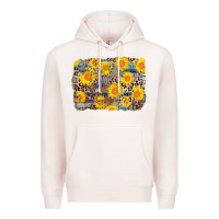 Pale Pink aztec sunflower leopard background Premium Hoodie - AdoDesignShop
