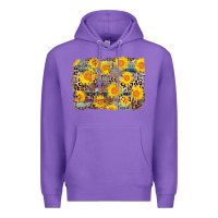 Purple aztec sunflower leopard background Premium Hoodie - AdoDesignShop