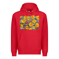 Red aztec sunflower leopard background Premium Hoodie - AdoDesignShop