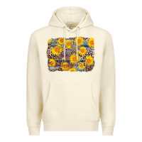 Sandshell aztec sunflower leopard background Premium Hoodie - AdoDesignShop