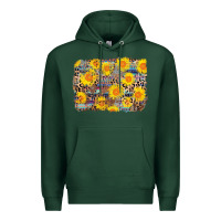 Sports Green aztec sunflower leopard background Premium Hoodie - AdoDesignShop