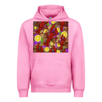 Fuchsia Pink mardi gras crawfish and lemons Urban Hoodie - Jasminsmagicworld