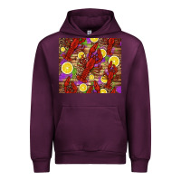 Mauve Wine mardi gras crawfish and lemons Urban Hoodie - Jasminsmagicworld