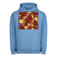 Pigment Pebble Blue mardi gras crawfish and lemons Urban Hoodie - Jasminsmagicworld