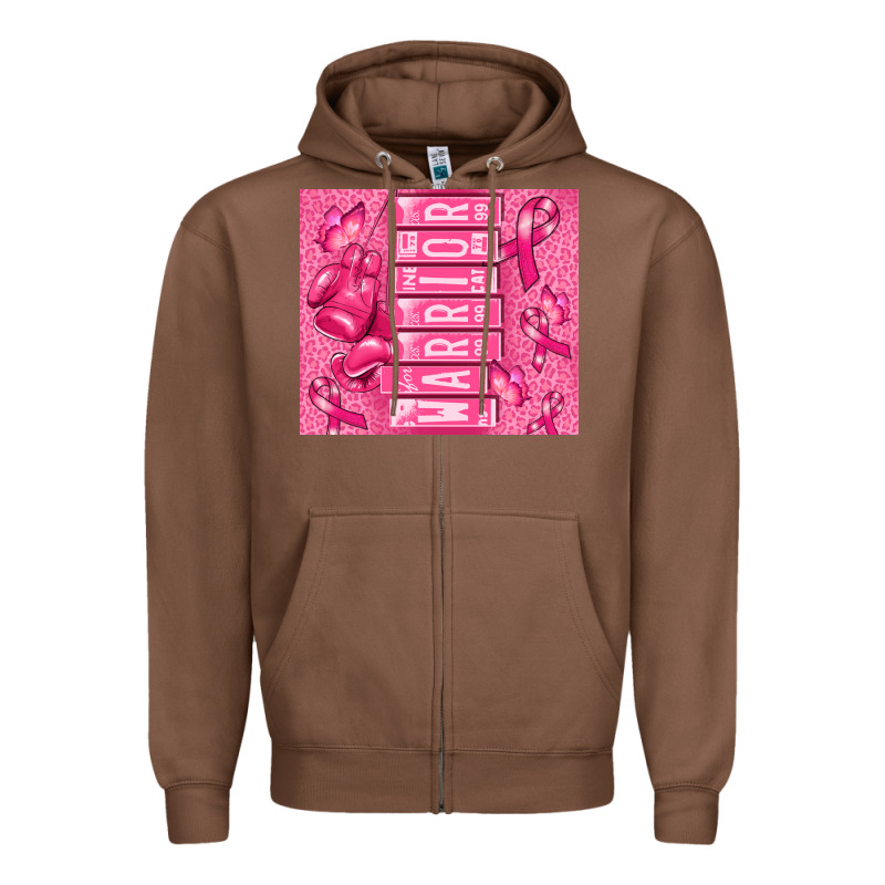 Warrior Breast Cancer Zipper Hoodie by RanaPortraitStore | Teevron