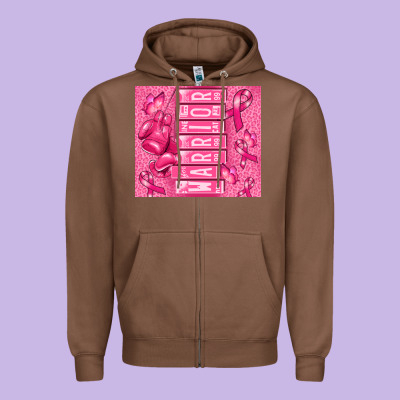 Zipper Hoodie warrior breast cancer
