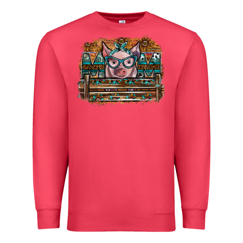 Mom Pig Premium Sweatshirt by SublimationCraftShop | Teevron