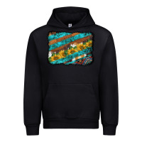 Black western aztec sunflowers turquoise cowhide background Urban Hoodie - BarkalooDesign