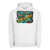 Pigment Lunar Rock western aztec sunflowers turquoise cowhide background Urban Hoodie - BarkalooDesign