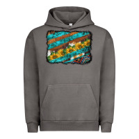 Pigment Tornado western aztec sunflowers turquoise cowhide background Urban Hoodie - BarkalooDesign