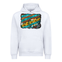 White western aztec sunflowers turquoise cowhide background Urban Hoodie - BarkalooDesign
