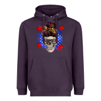 Plum American mom skull Heavyweight Hoodie - Zillion Design Studio