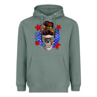 Sage American mom skull Heavyweight Hoodie - Zillion Design Studio