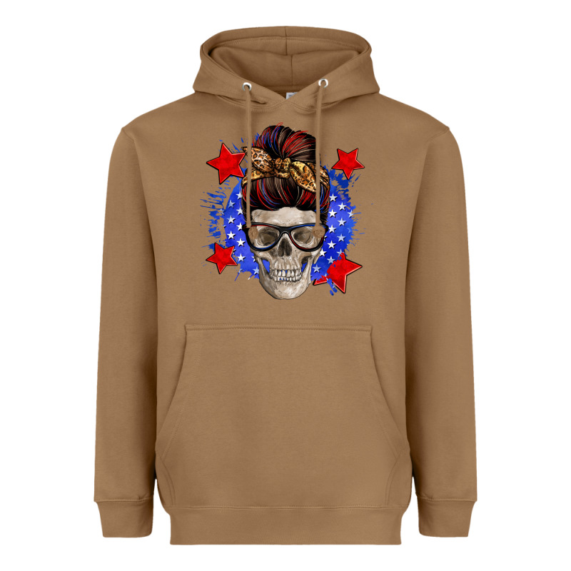 American Mom Skull Heavyweight Hoodie by Zillion Design Studio | Teevron