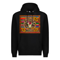 Black serape sunflowers bull skull background Premium Hoodie - Artiststas