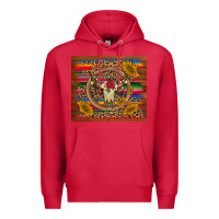 Cardinal serape sunflowers bull skull background Premium Hoodie - Artiststas