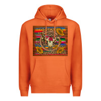 Carrot serape sunflowers bull skull background Premium Hoodie - Artiststas