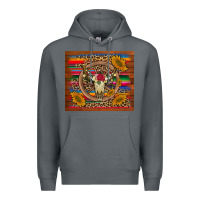 Rock serape sunflowers bull skull background Premium Hoodie - Artiststas