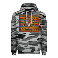 Slate Camo serape sunflowers bull skull background Premium Hoodie - Artiststas