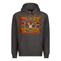 Smoke serape sunflowers bull skull background Premium Hoodie - Artiststas