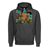 Charcoal Heather western cow Zipper Hoodie - RanaPortraitStore