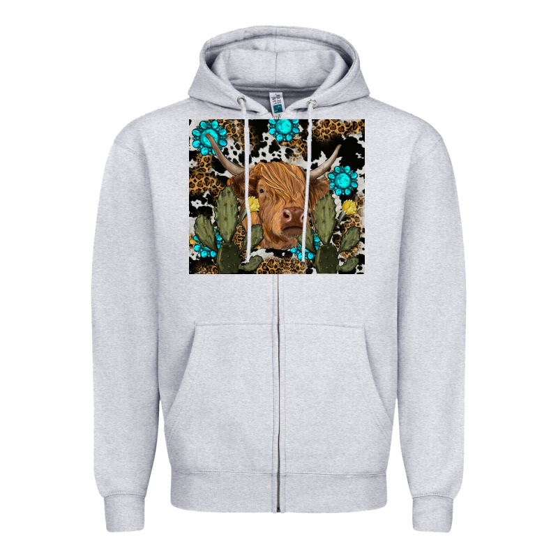 Western Cow Zipper Hoodie by RanaPortraitStore | Teevron