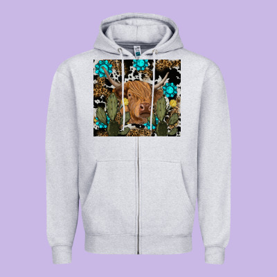 Zipper Hoodie western cow